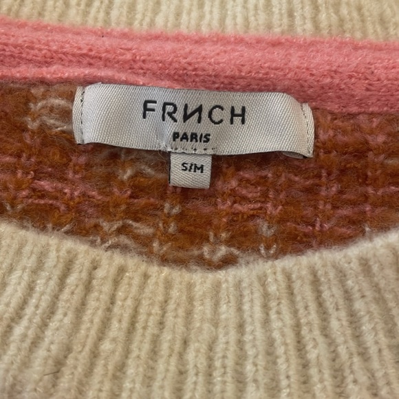 FRNCH Paris pink floral sweater size S/M - Picture 6 of 9
